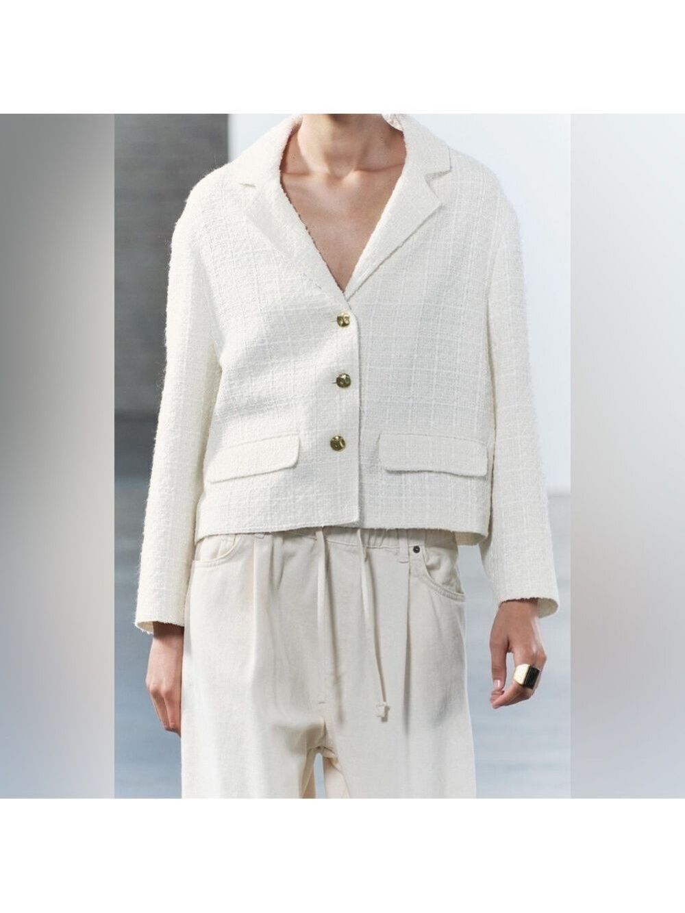 ZARA ZW COLLECTION TEXTURED BLAZER Size S